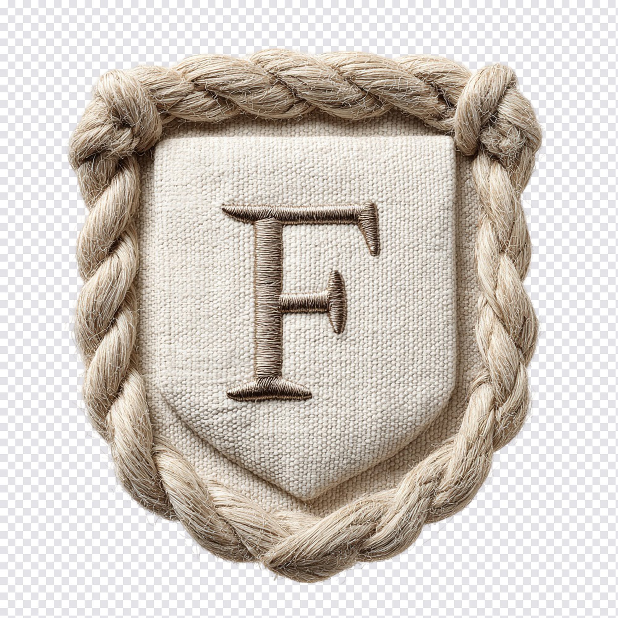 Haftowany emblemat na lnianej torbie